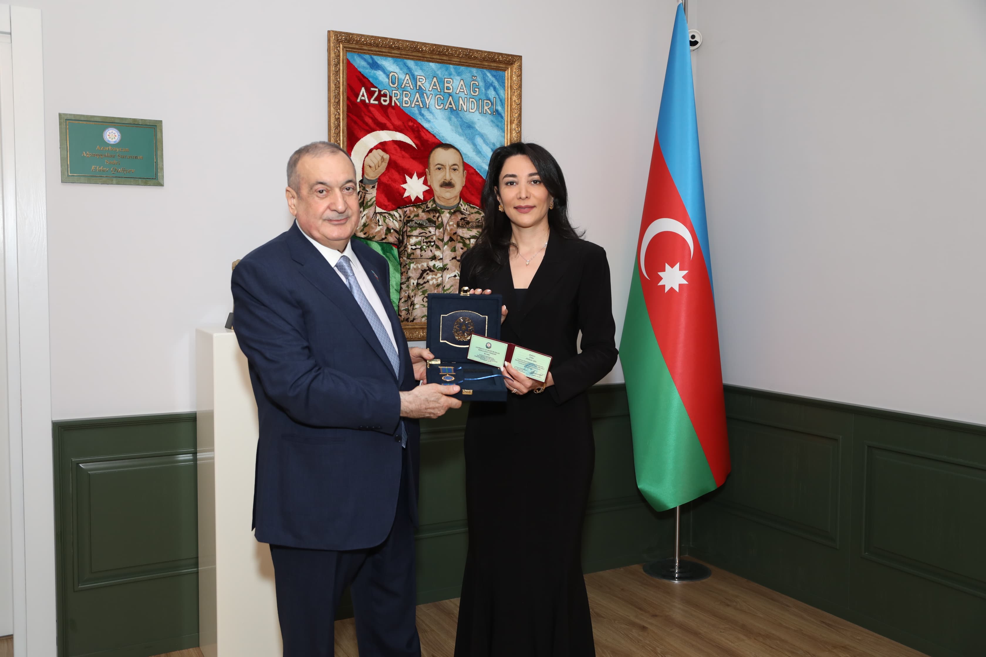 The Ombudsman awarded the Chair of the Council of Elders of Azerbaijan with the Ombudsman Institution’s Jubilee Medal